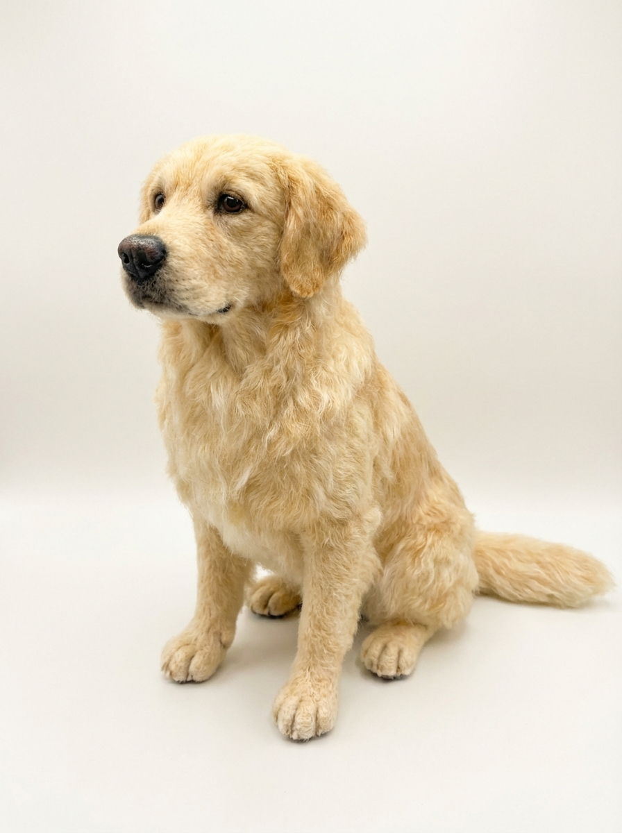 Custom Wool-Felt Dog Sculptures