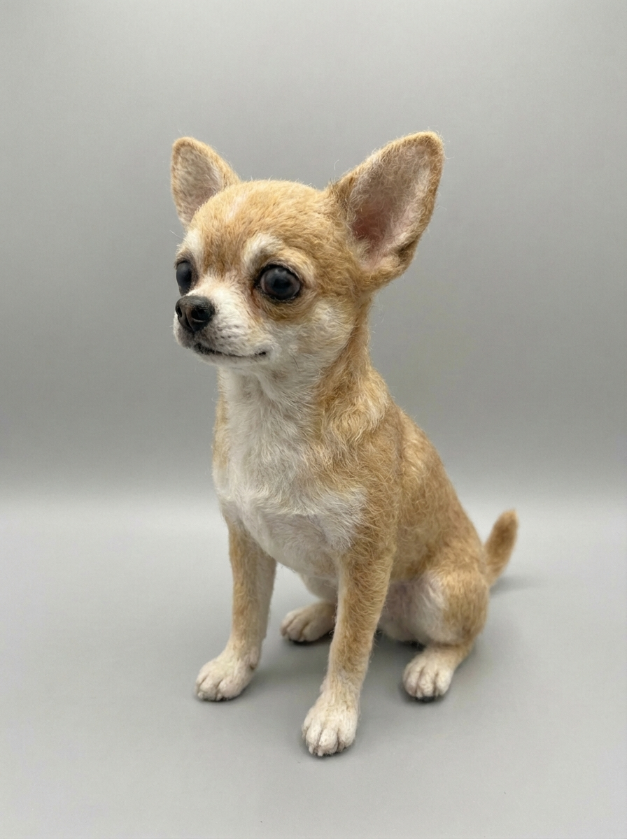 Custom 3D Wool-Felt Dog Sculpture - 6 inch