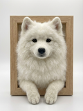 Custom Wool-Felt Framed Dog Portrait - 9 inch （Head-Chest-Paw）