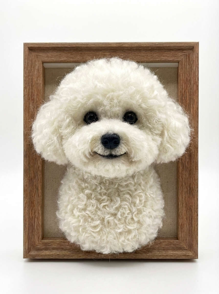Custom Wool-Felt Framed Dog Portrait - 7 inch （Head-Chest）