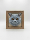 Custom Wool-Felt Framed Cat Portrait - 5''